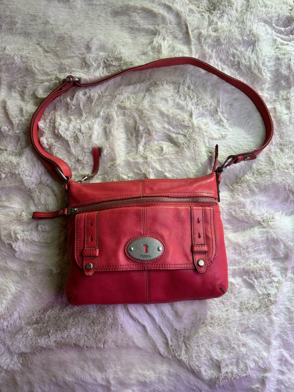 Fossil Maddox Rose Leather Crossbody Bag - Classic Women's Shoulder Bag